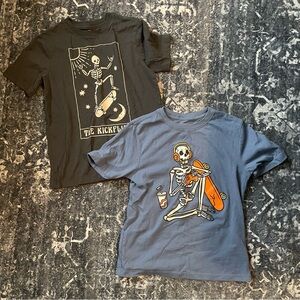 2- Boys Skeleton Graphic T-Shirts